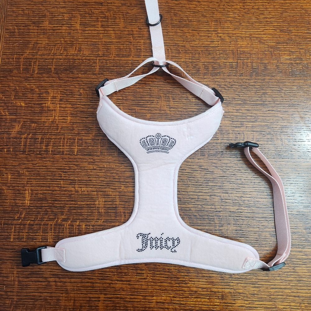 Juicy Couture Pink Dog Harness with Crown Design